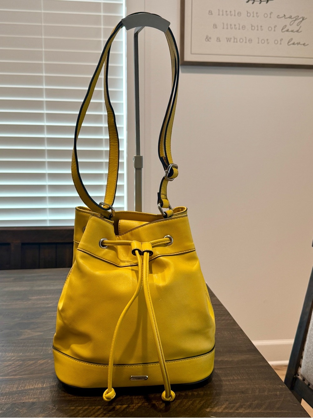 Chaps RL Yellow Bucket Shoulder Bag